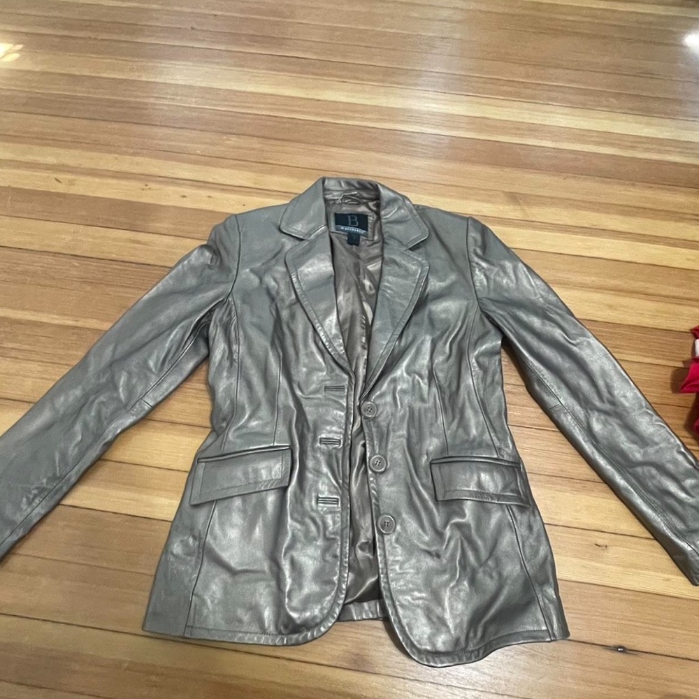 Gold Bernardo leather blazer in great condition